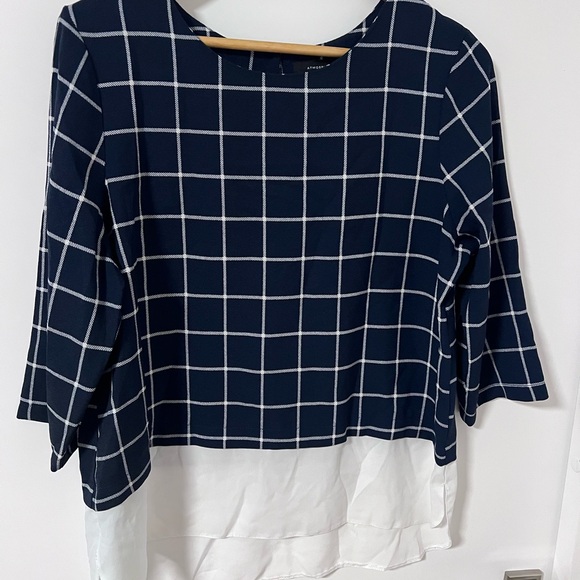 Atmosphere Tops - Navy Blue Checkered Women's Top